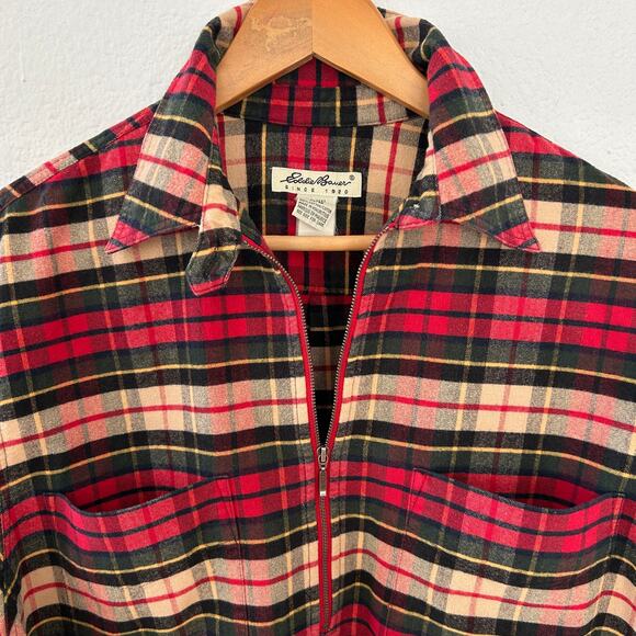 Vintage Eddie Bauer Women's Plaid Tunic 100% Cotton Pullover Sz. Medium Relaxed - Picture 4 of 10